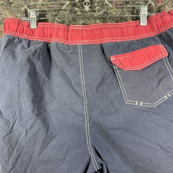 Tommy Hilfiger Swim Shorts Mens XL Blue Red Graphic Logo Mesh Lined Pocket - Picture 6 of 13